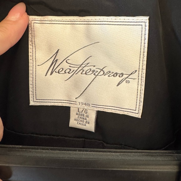 Women's Black Ruffled Trench Coat Waterproof - Picture 6 of 8